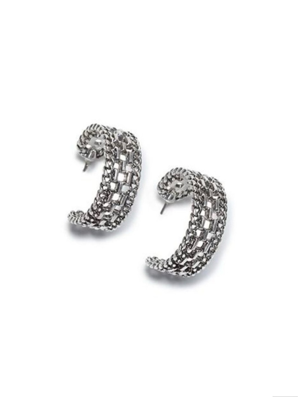 CAbi Silver Collar Hoop Earring